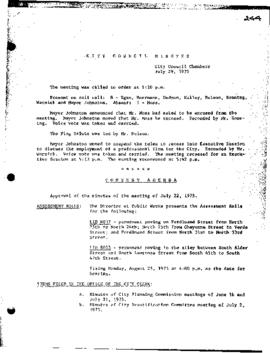 City Council Meeting Minutes, July 29, 1975