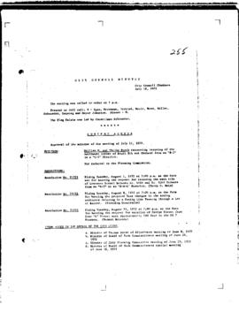 City Council Meeting Minutes, July 18, 1972