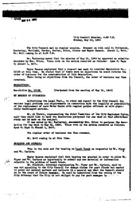 City Council Meeting Minutes, May 23, 1960