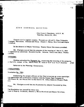 City Council Meeting Minutes, March 24, 1964