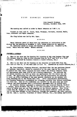 City Council Meeting Minutes, December 22, 1970