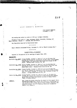 City Council Meeting Minutes, September 5, 1972