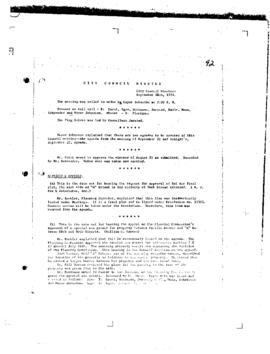 City Council Meeting Minutes, September 28, 1971