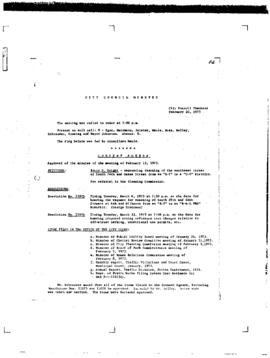 City Council Meeting Minutes, February 20, 1973