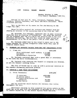 City Council Meeting Minutes, October 3, 1966