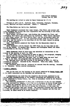 City Council Meeting Minutes, May 20, 1969