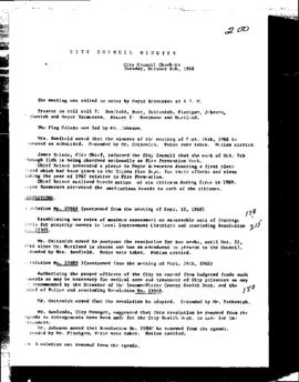 City Council Meeting Minutes, October 8, 1968