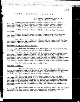 City Council Meeting Minutes, October 26, 1965