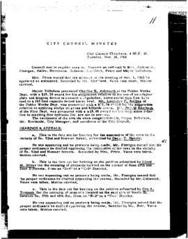 City Council Meeting Minutes, November 15, 1966