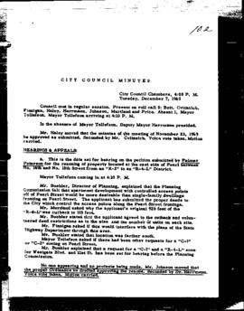 City Council Meeting Minutes, December 7, 1965