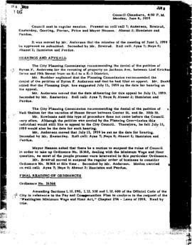 City Council Meeting Minutes, June 8, 1959