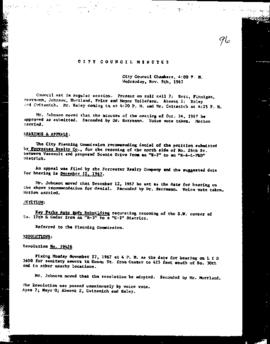 City Council Meeting Minutes, November 8, 1967
