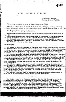 City Council Meeting Minutes, October 14, 1969