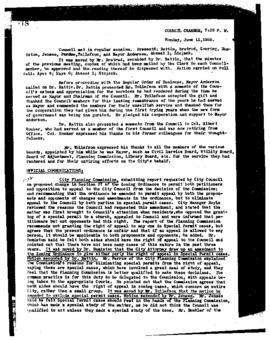 City Council Meeting Minutes, June 11, 1956