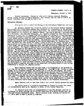City Council Meeting Minutes, October 9, 1957