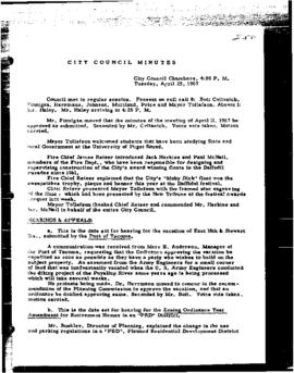 City Council Meeting Minutes, April 25, 1967