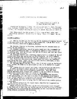 City Council Meeting Minutes, October 3, 1967