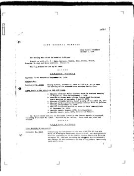 City Council Meeting Minutes, October 1, 1974