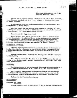 City Council Meeting Minutes, March 14, 1967