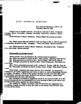 City Council Meeting Minutes, May 18, 1965