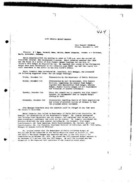 City Council Meeting Minutes, December 1, 1972