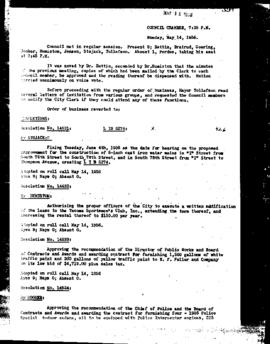City Council Meeting Minutes, May 14, 1956