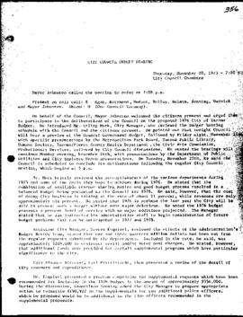 City Council Meeting Minutes, November 20, 1975