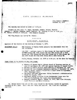 City Council Meeting Minutes, October 14, 1975
