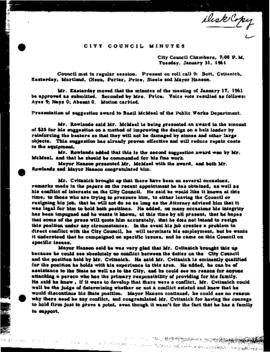 City Council Meeting Minutes, January 31, 1961