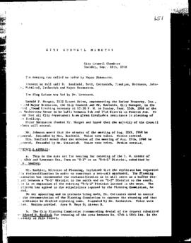 City Council Meeting Minutes, September 10, 1968