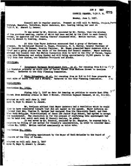 City Council Meeting Minutes, June 3, 1957