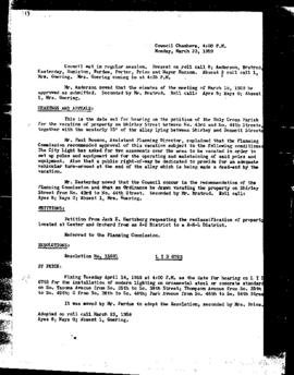 City Council Meeting Minutes, March 23, 1959