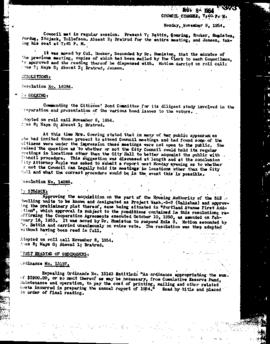 City Council Meeting Minutes, November 8, 1954