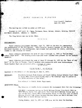City Council Meeting Minutes, June 10, 1975