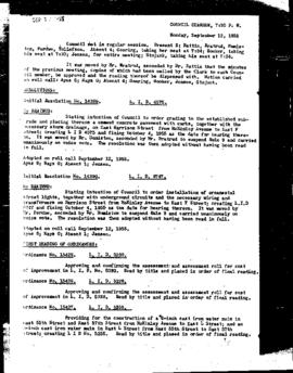 City Council Meeting Minutes, September 12, 1955