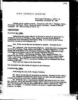 City Council Meeting Minutes, December 26, 1962