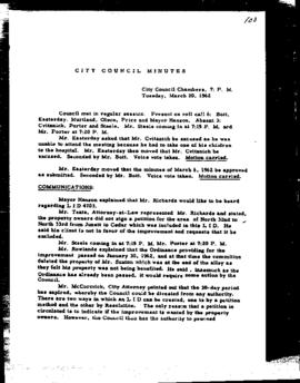 City Council Meeting Minutes, March 20, 1962
