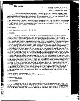 City Council Meeting Minutes, November 29, 1954