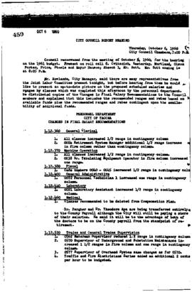 City Council Meeting Minutes, October 6, 1960