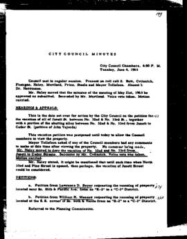 City Council Meeting Minutes, June 4, 1963