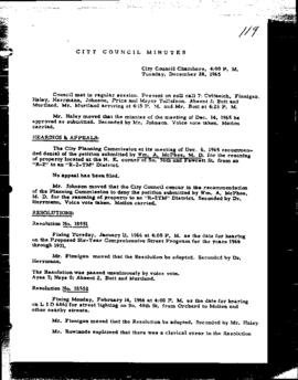 City Council Meeting Minutes, December 28, 1965