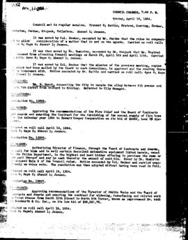City Council Meeting Minutes, April 19, 1954