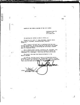 City Council Meeting Minutes, April 9, 1973
