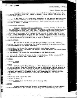 City Council Meeting Minutes, January 18, 1954