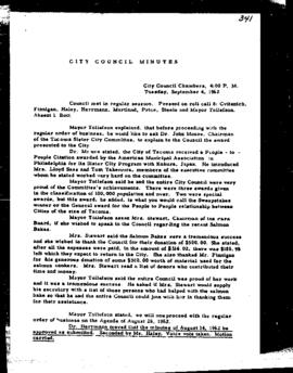 City Council Meeting Minutes, September 4, 1962