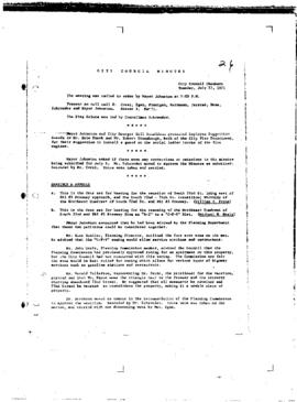 City Council Meeting Minutes, July 27, 1971