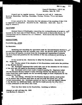City Council Meeting Minutes, May 18, 1959