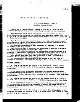 City Council Meeting Minutes, January 23, 1968