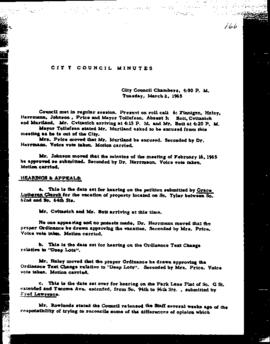 City Council Meeting Minutes, March 2, 1965