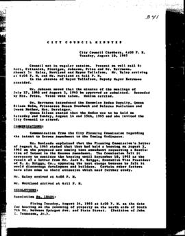 City Council Meeting Minutes, August 10, 1965